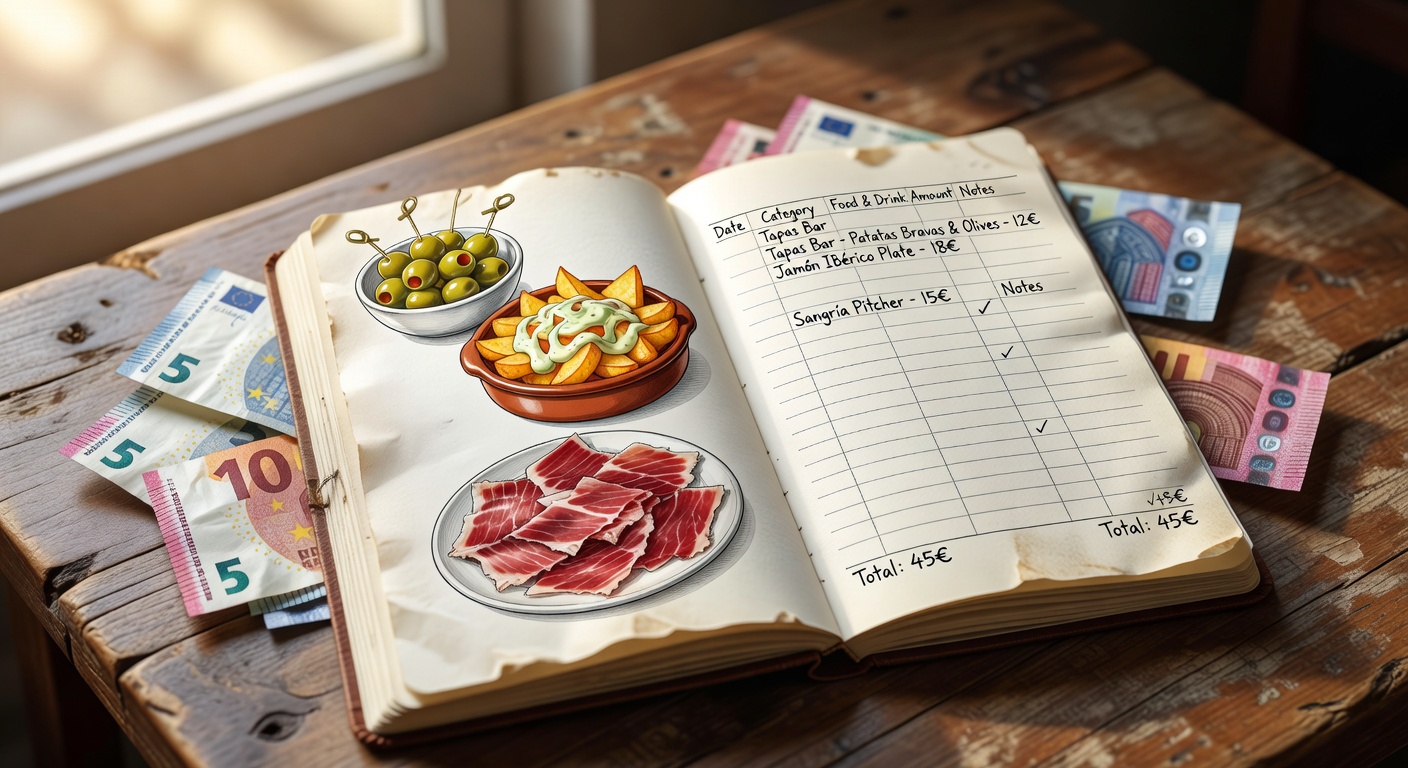 Planificador de presupuesto con tapas españolas